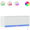 Weißer TV-Wandschrank Antinogel 100x31x35cm (mit LED-Beleuchtung)