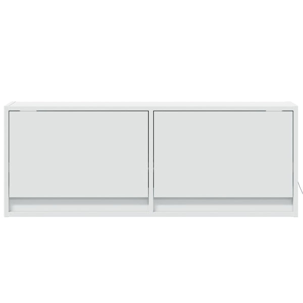 Weißer TV-Wandschrank Antinogel 100x31x35cm (mit LED-Beleuchtung)