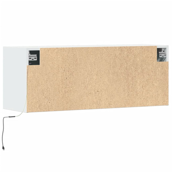 Weißer TV-Wandschrank Antinogel 100x31x35cm (mit LED-Beleuchtung)