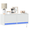 Weißer TV-Wandschrank Antinogel 100x31x35cm (mit LED-Beleuchtung)