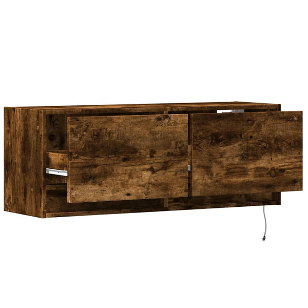 TV-Wandschrank Rauch Eiche Antinogel 100x31x35cm (mit LED-Beleuchtung)