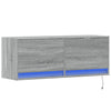 Grauer TV-Wandschrank Antinogel 100x31x35cm (mit LED-Beleuchtung Sonoma)