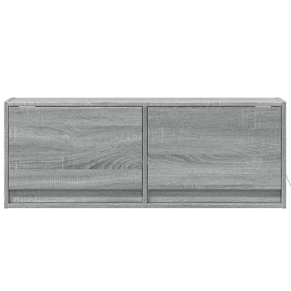 Grauer TV-Wandschrank Antinogel 100x31x35cm (mit LED-Beleuchtung Sonoma)