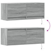 Grauer TV-Wandschrank Antinogel 100x31x35cm (mit LED-Beleuchtung Sonoma)