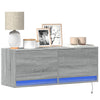 Grauer TV-Wandschrank Antinogel 100x31x35cm (mit LED-Beleuchtung Sonoma)