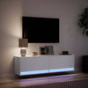 Weißer TV-Wandschrank Antinogel 140x31x38cm (mit LED-Beleuchtung)