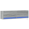 Grauer TV-Wandschrank Antinogel 140x31x38cm (mit LED-Beleuchtung Sonoma)