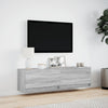 Grauer TV-Wandschrank Antinogel 140x31x38cm (mit LED-Beleuchtung Sonoma)