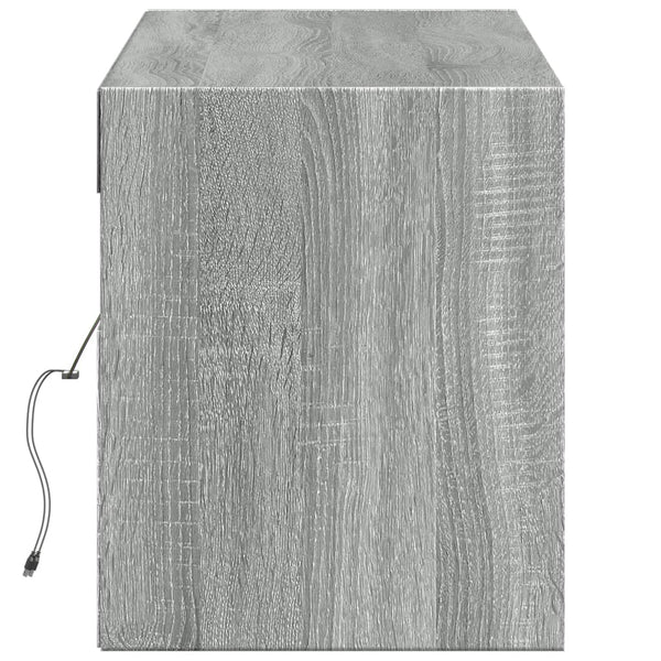 Grauer TV-Wandschrank Antinogel 140x31x38cm (mit LED-Beleuchtung Sonoma)