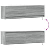 Grauer TV-Wandschrank Antinogel 140x31x38cm (mit LED-Beleuchtung Sonoma)