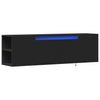 Schwarzer TV-Wandschrank Sorentina 135x31x39,5cm (mit LED-Beleuchtung)