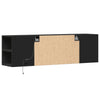 Schwarzer TV-Wandschrank Sorentina 135x31x39,5cm (mit LED-Beleuchtung)