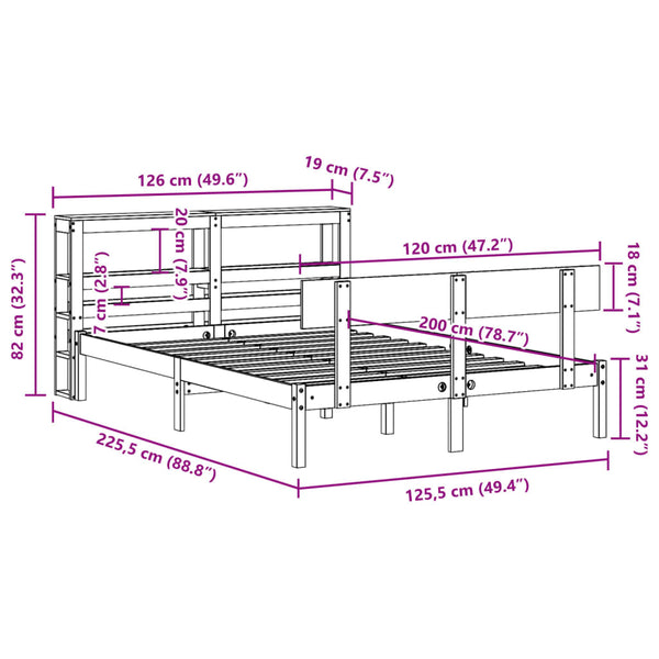 Bett mit Matratze Bradatan 120x200cm (Kiefer)