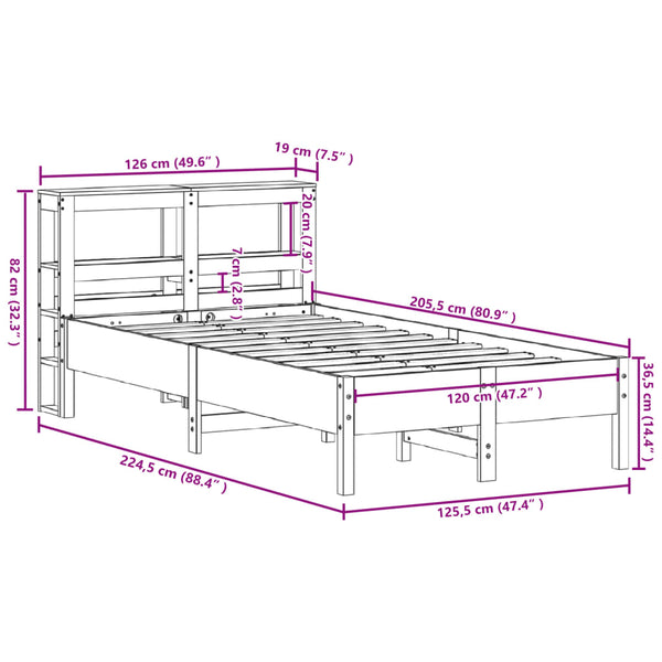 Bett mit Matratze Corbea 120x200cm (Kiefer)