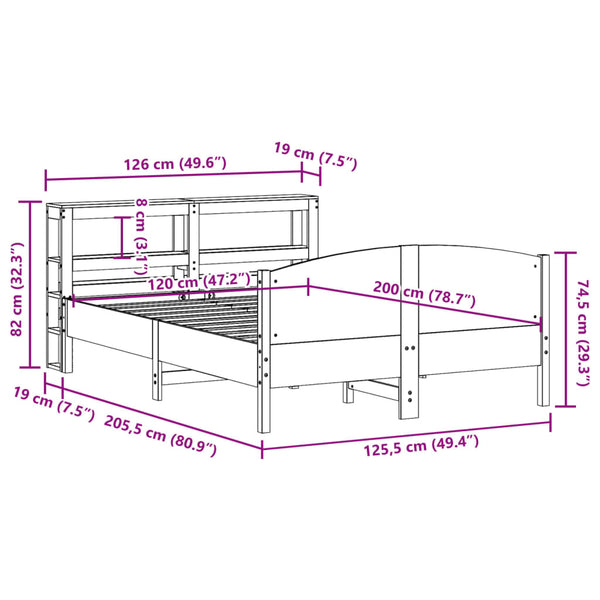 Bett mit Matratze Renela 120x200cm (Kiefer)