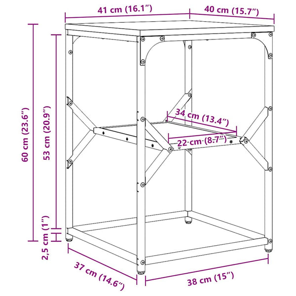 Grauer Beistelltisch Ligenta 41x40x60cm