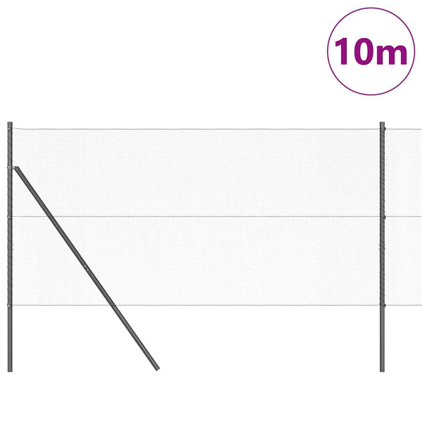Aita 10 m x 1.2 paalujen kanssa harmaa