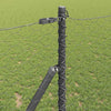 1.4 x 10 m Zaun, grau, mit Pfählen
