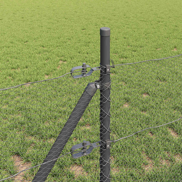 Paalujen kanssa 0,6 x 25 m aita harmaa