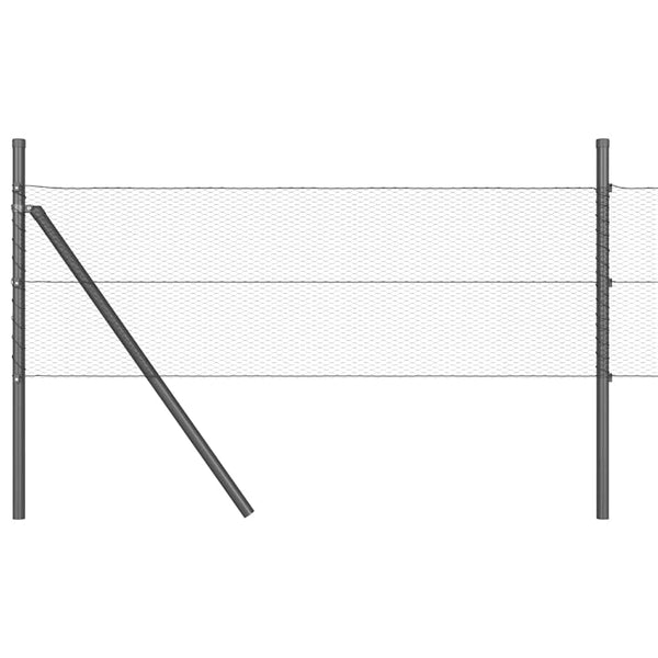 Paalujen kanssa 0,6 x 25 m aita harmaa