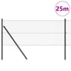 Paalujen kanssa 0,6 x 25 m aita harmaa