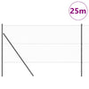 Zaun mit Pfählen 1 x 25 m Grau