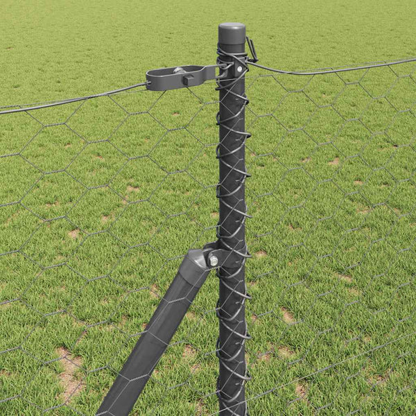 1,2 x 25 m Zaun mit Pfählen, grau