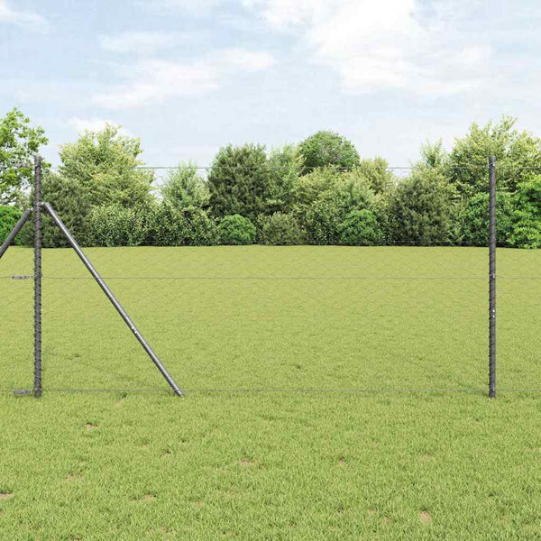 1,2 x 25 m Zaun mit Pfählen, grau