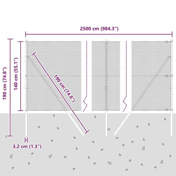 Aita 1.4 x 25 m paalujen kera harmaa