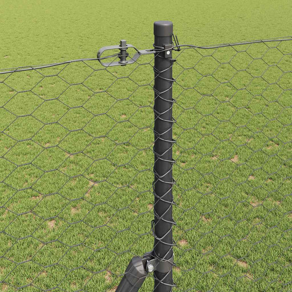 1.6 x 25 m harmaa aita paaluilla