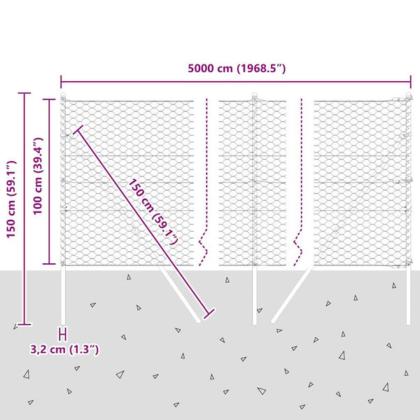 Paalut mukana, harmaa aita 1 x 50 m