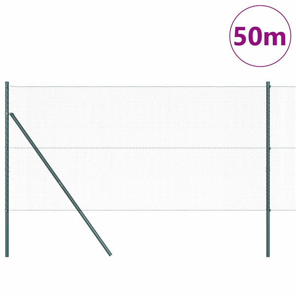 1,2 m x 50 m Zaun mit Pfählen grau