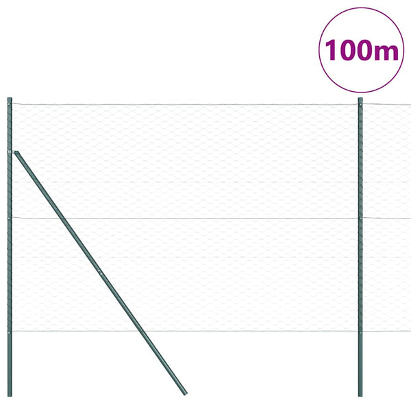 1,5 x 100 m Zaun, grau, mit Pfosten
