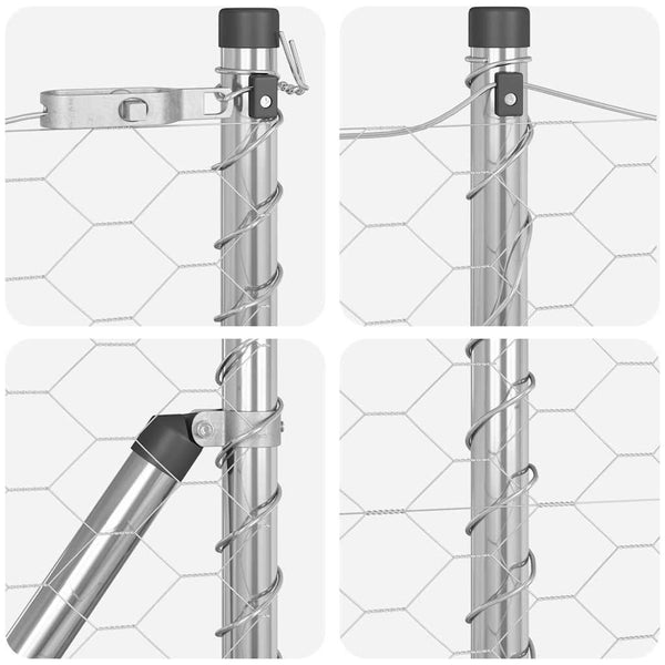 0,4 m x 10 Zäune Silber mit Pfosten