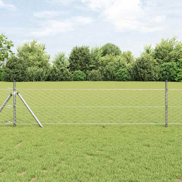 0,4 m x 10 Zäune Silber mit Pfosten