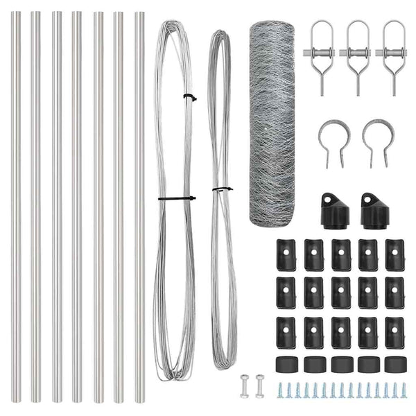 0,4 m x 10 Zäune Silber mit Pfosten
