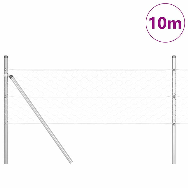 0,4 m x 10 Zäune Silber mit Pfosten