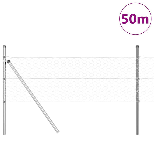 0.4 m x 50 aita paalujen kanssa Hopea