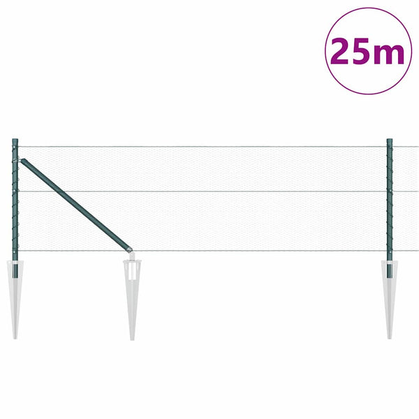 0,6 m x 25 aita paalujen kanssa Vihreä