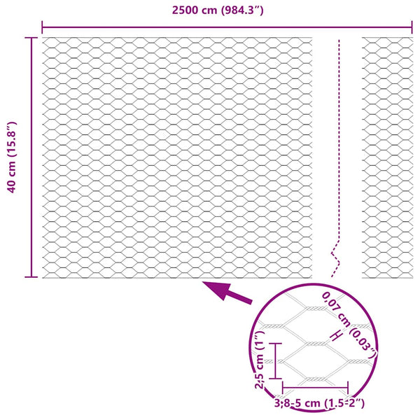 Aita harmailla paaluilla 0,4 x 25 m