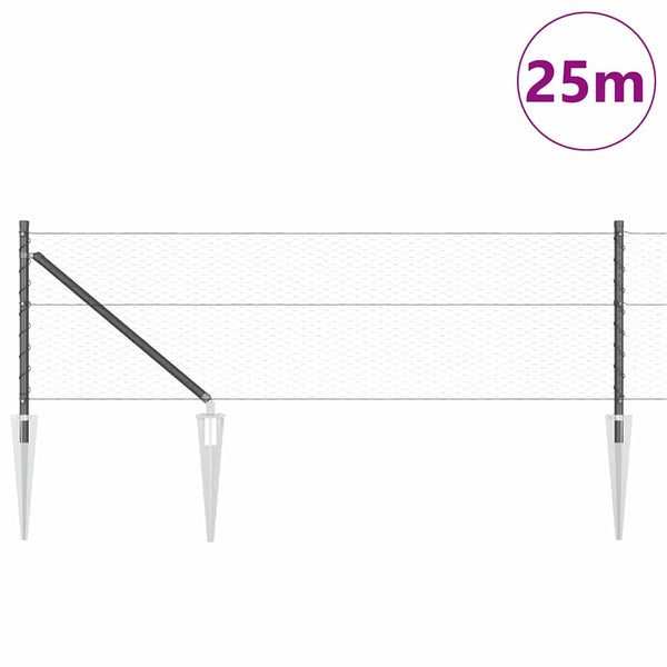0,6 x 25 m aita harmailla paaluilla