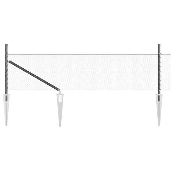Paalujen kanssa harmaa aita 0.8 m x 25 m