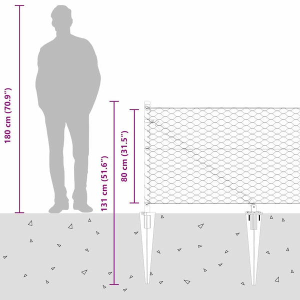 Aita 0.8 m x 25 m harmailla paaluilla