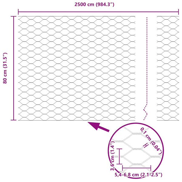 Aita 0.8 m x 25 m harmailla paaluilla