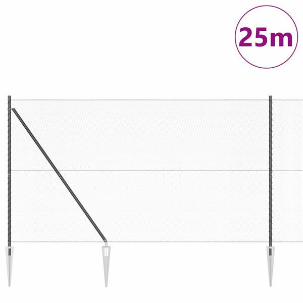 1.5 x 25 m aita paalujen kanssa harmaana