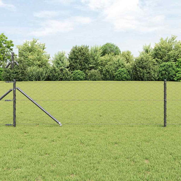 0,6 x 50 m grauer Zaun mit Pfählen