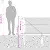 Harmaa aita 0.8 m x 50 m paalujen kanssa