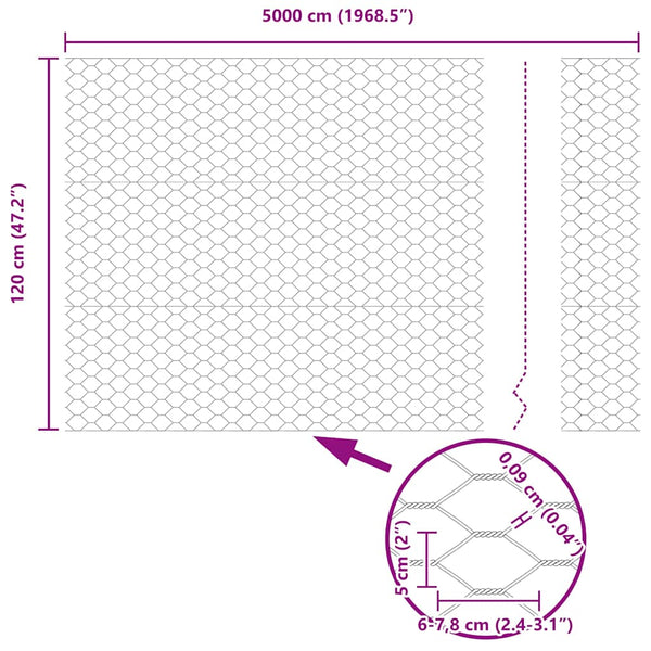 Grauer Pfahlzaun 1,2 x 50 m