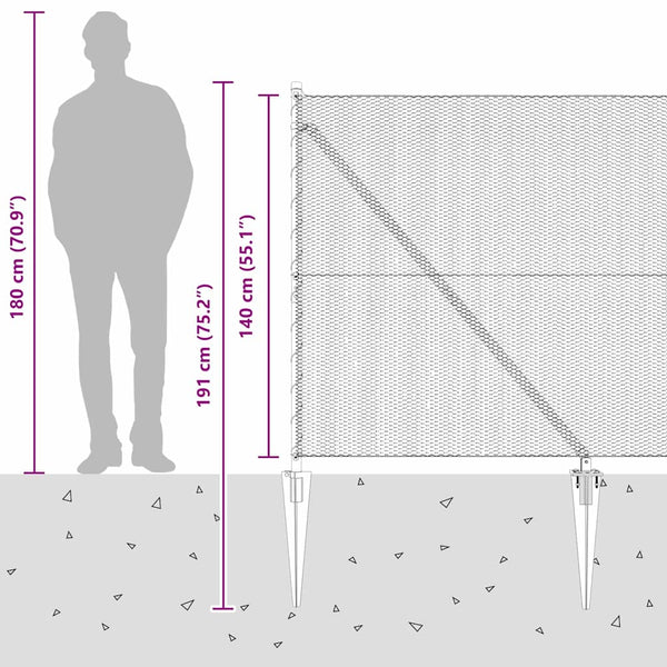 Aita 1.4 x 50 m harmailla paaluilla