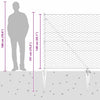 1,4 x 50 m grauer Zaun mit Pfosten